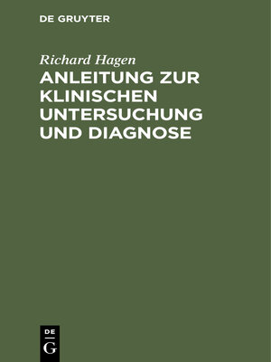cover image of Anleitung zur klinischen Untersuchung und Diagnose